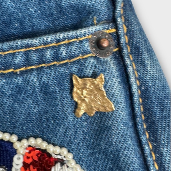 Marc Jacobs $500 NWT Bright Blue Jeans Sequin Mermaid‎ Charms Beaded 26 - Picture 11 of 16